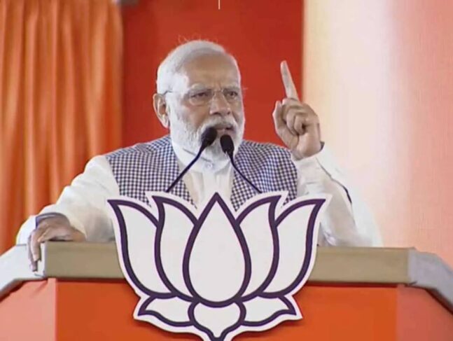 “Everywhere echoes with a single sound: ‘400 paar, Ab ki Baar,’ declares PM Modi.”